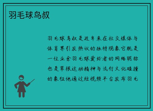 羽毛球鸟叔